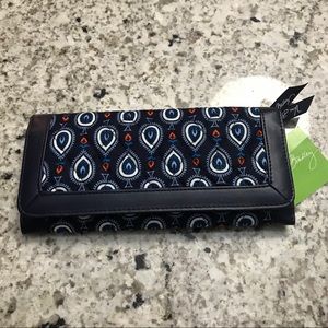 Vera Bradley Navy Blue Patterned Continental Wallet